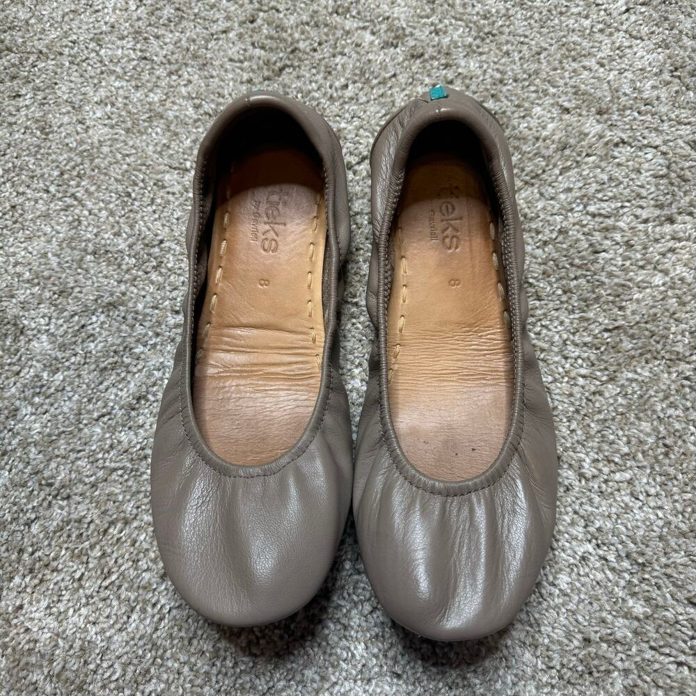 Tieks By Gavrieli Womens Leather With Teal Accent Ballet Flats Shoes Sz 8 EUC